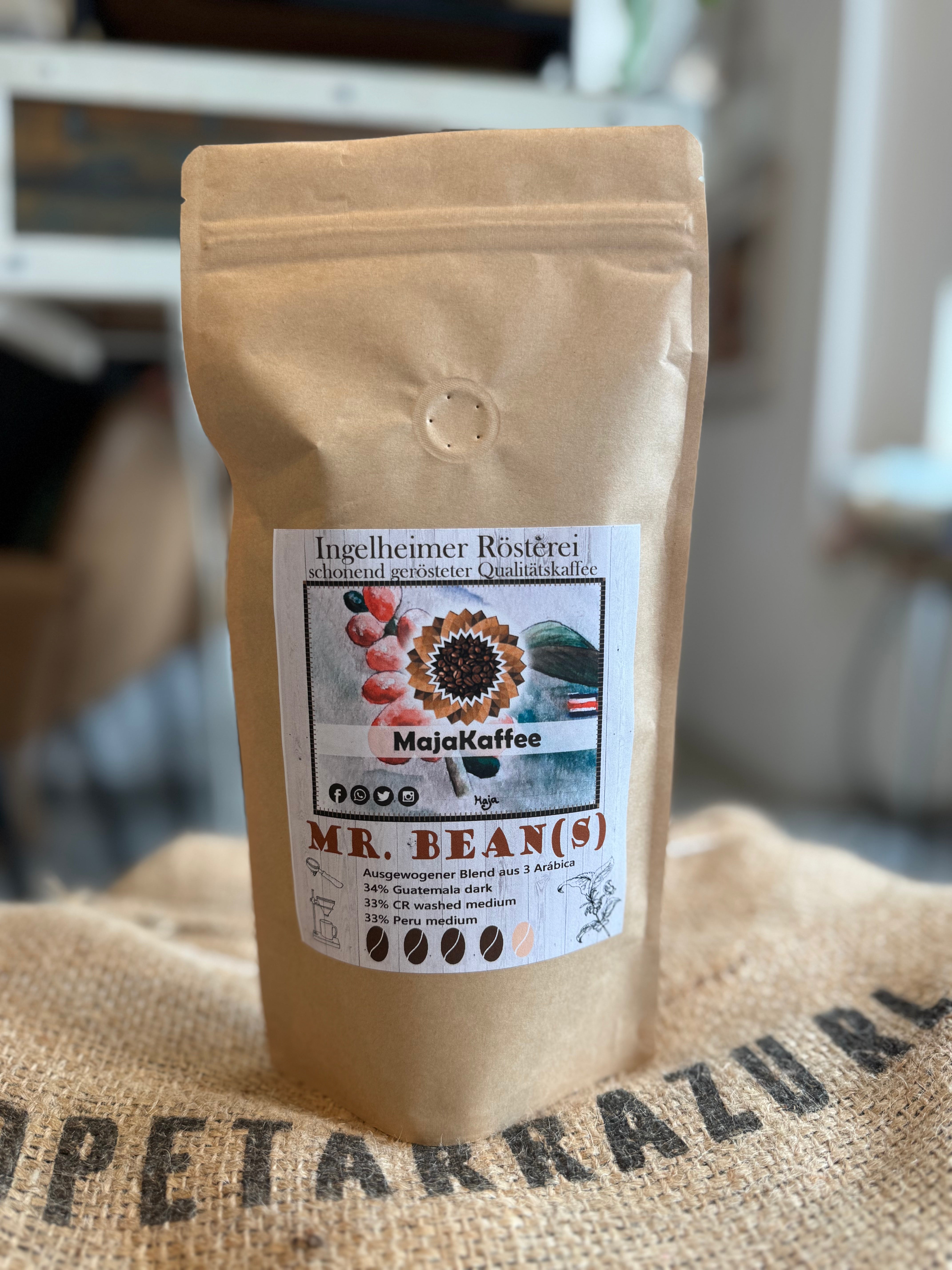 Photo of Neu: Drei Arábica Blend "Mr. Bean(s)", 33% Arábica (Costa Rica) & 33% Arábica (Perú) & 34% Arábica (Guatemala) Dark Roast